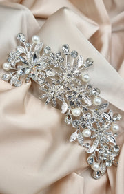 Accesoriu par argintiu cu pietre si perle #1006-Shiny Beauty