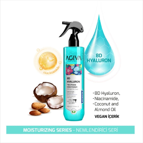 Balsam bifazic pentru par 8D Hyaluron - 400 ml Agiva