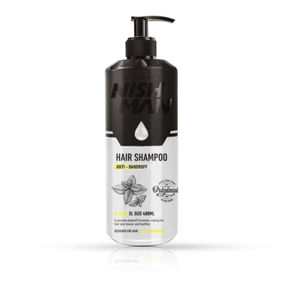 Sampon - NISH MAN - anti matreata - pentru par - 480 ml PIRNISH