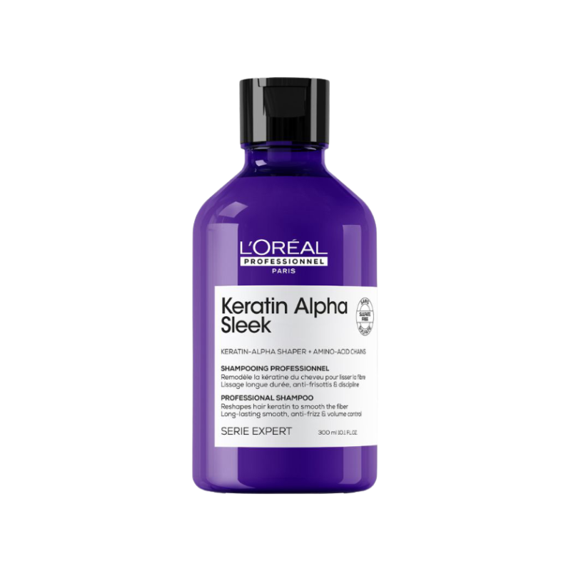 LOreal Professionnel Sampon profesional pentru par matasos Serie Expert Keratin Alpha Sleek - Shiny Beauty