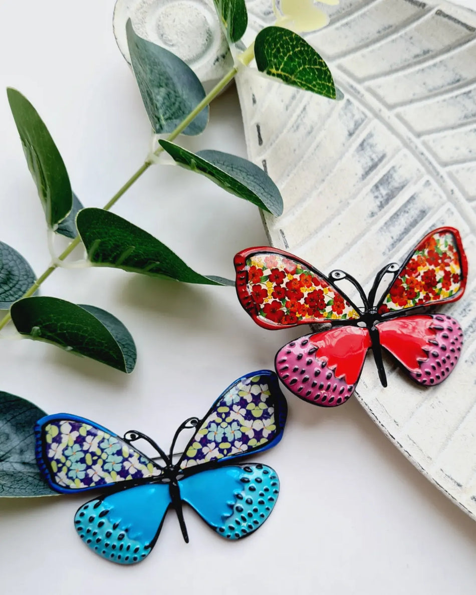 Brosa din aliaj color fluture v22