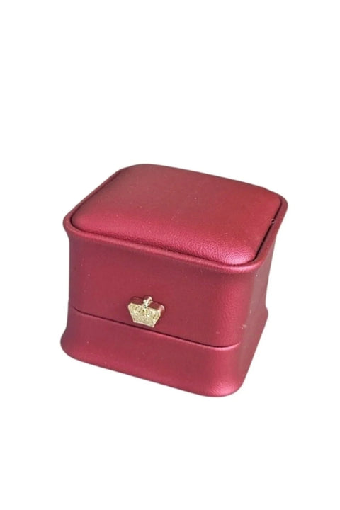 Cutie Cadou din imitatie piele rosie model patrat pentru Bijuterii si Brosa