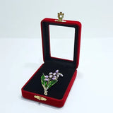 Cutie Cadou din catifea rosie pentru Bijuterii si Brosa