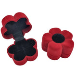 Cutie Cadou din catifea rosie model floare pentru Bijuterii si Brosa