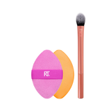 Aplicator MAKE-UP pensula si burete set machiaj fata Real Techniques Precision Perfection Duo