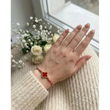 Martisor bratara floare rosie