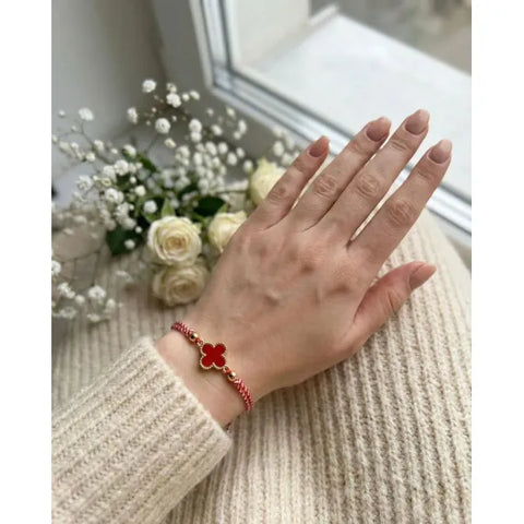 Martisor bratara floare rosie