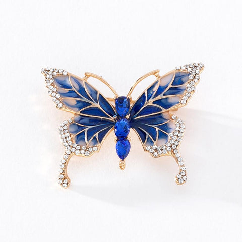 Brosa martisor  fluture cu pietre Albastru - Shiny Beauty