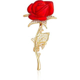 Brosa din aliaj floare rosie v23