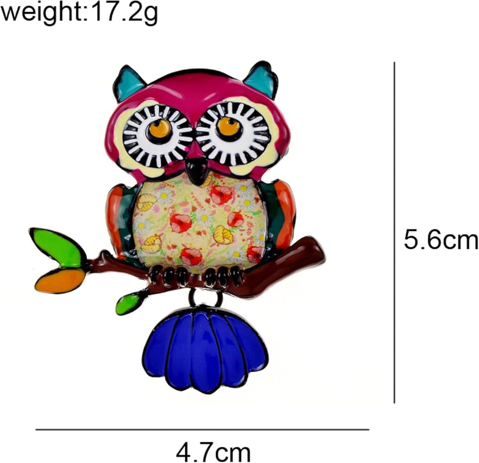 Brosa din aliaj color bufnita v19