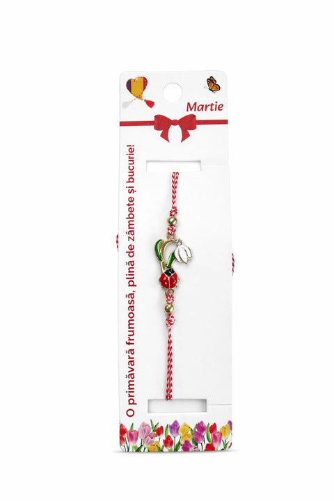 Martisor bratara ghiocel cu buburuza - Shiny Beauty