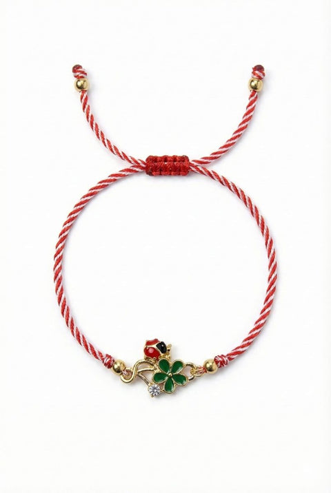 Martisor bratara trifoi cu buburuza - Shiny Beauty