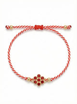 Martisor bratara cu floare rosie - Shiny Beauty