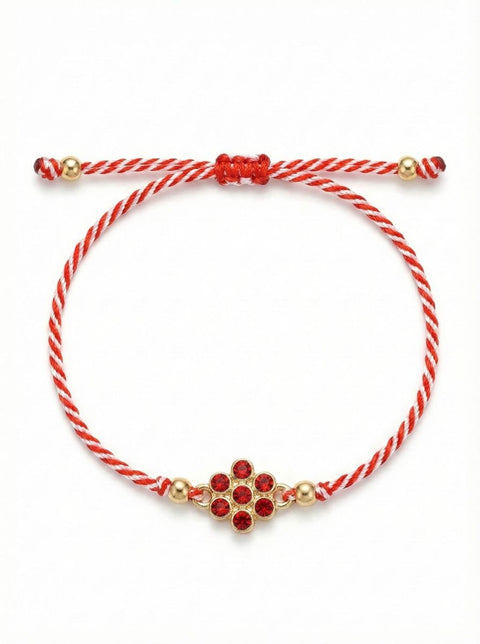 Martisor bratara cu floare rosie - Shiny Beauty