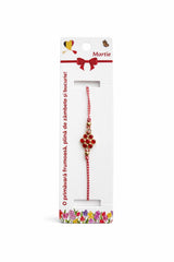 Martisor bratara cu floare rosie - Shiny Beauty