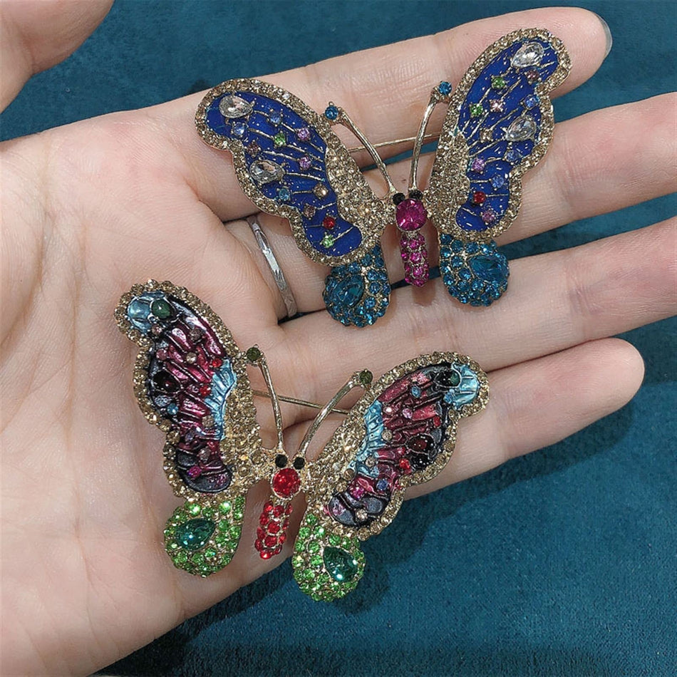 Brosa din aliaj fluture color v24