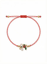 Martisor bratara ghiocel cu floare si buburuza - Shiny Beauty