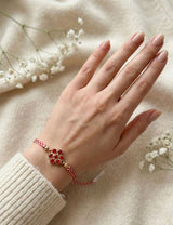 Martisor bratara cu floare rosie - Shiny Beauty