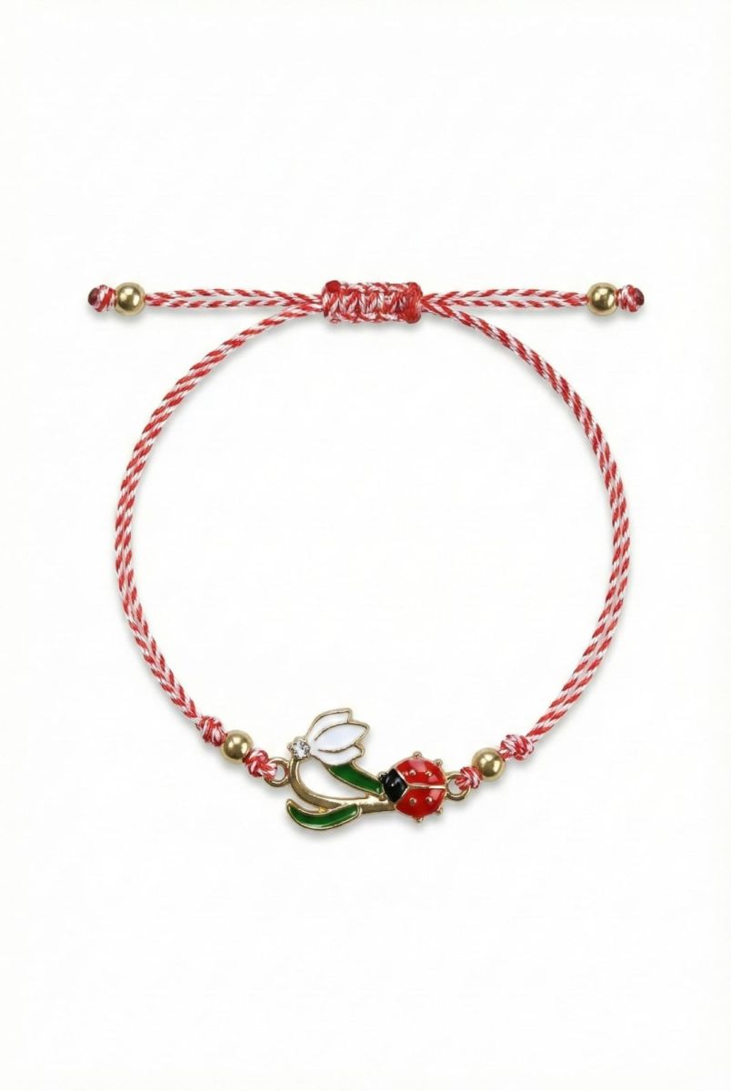 Martisor bratara ghiocel cu buburuza - Shiny Beauty