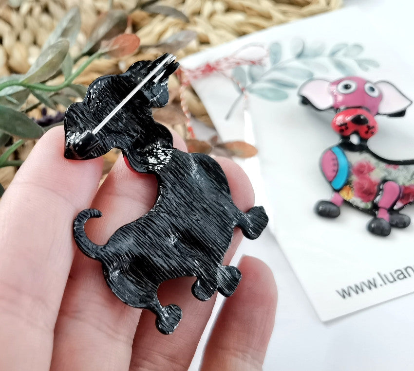 Brosa din aliaj color caine v13