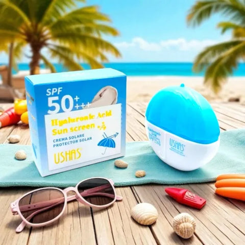Cremă de Protecție Solară Ushas cu Acid Hialuronic SPF 50++
