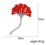 Brosa din aliaj floare rosie v22