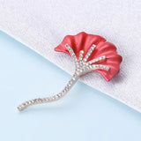 Brosa din aliaj floare rosie v22