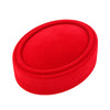 Cutie Cadou din catifea rosie model oval pentru Bijuterii si Brosa