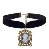 Colier choker negru cu camee Aida2