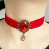 Colier choker rosu Hansa