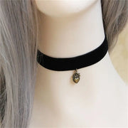 Colier choker negru cu pandant