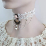 Colier choker alb Elga