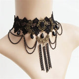 Colier choker negru cu lanturi Mira