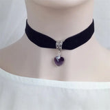 Colier choker negru cu cristal