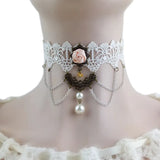 Colier choker alb Elga