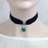 Colier choker negru cu cristal