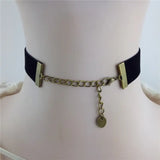 Colier choker negru cu accesoriu camee Ela