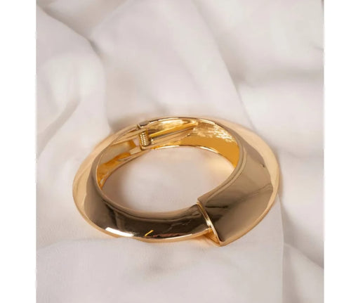 Bratara din otel inoxidabil fixa placata cu aur 18K  br054