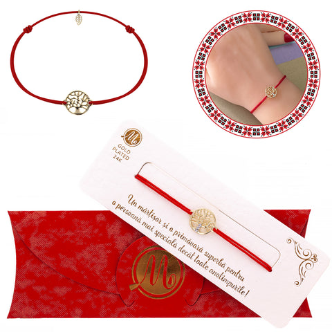 Martisor bratara placat aur 24k copacul vietii
