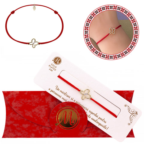 Martisor bratara placat aur 24k fluturas