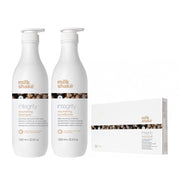 Pachet hidratare si reparare integrity system Milk Shake sampon 1000ml, balsam 1000ml, fiole 8x12 Milk Shake SET MILK SHAKE