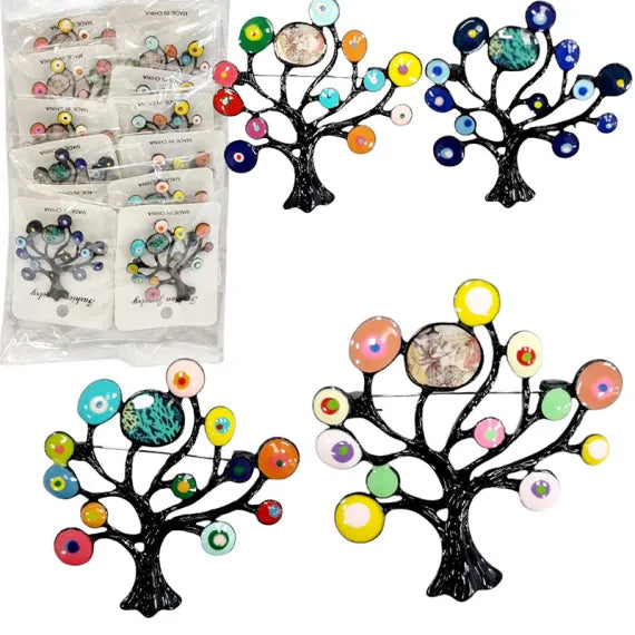 Brosa din aliaj color copacul vietii v18