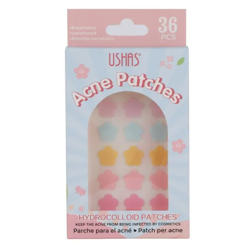 Plasturi antiacneici USHAS – set 36 bucăți, formă floricică, culori pastel ***