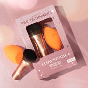 Aplicator MAKE-UP pensula si burete set machiaj fata Real Techniques Glowstorm