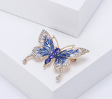 Brosa martisor  fluture cu pietre Albastru - Shiny Beauty