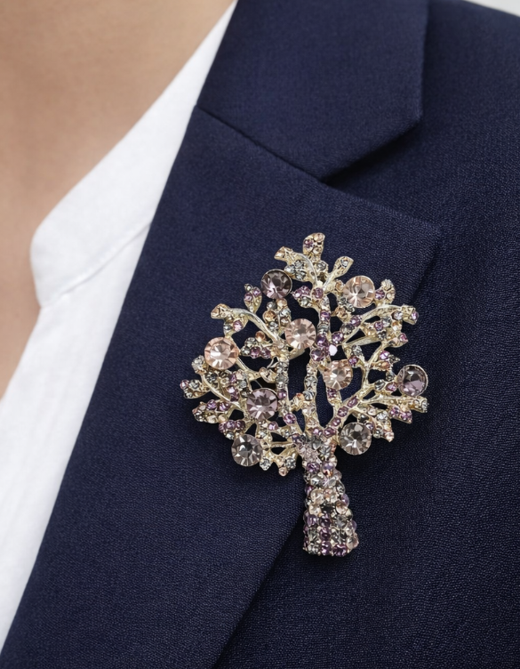 Brosa din aliaj si cristale zirconiu br19 - Shiny Beauty