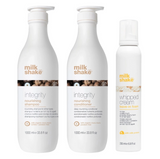 Pachet reparare si hidratare integrity - sampon 1000ml, balsam 1000ml, spuma 200ml SET MILK SHAKE - Shiny Beauty
