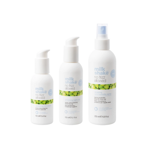 Pachet pentru netezirea parului no frizz allowed - spray 200ml, crema 150ml, ser 100ml  SET MILK SHAKE - Shiny Beauty