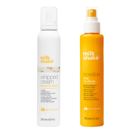 Pachet hidratare si reparare - spuma whipped cream 200ml, incredible milk 150ml  SET MILK SHAKE - Shiny Beauty