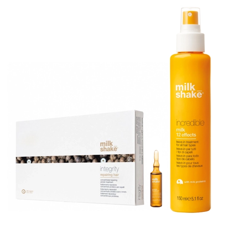 Pachet reparare intensiva - fiole 8x10 ml, incredible milk 150 ml SET MILK SHAKE - Shiny Beauty
